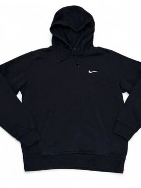 Nike womens black fleece hoodie with embroidered swoosh